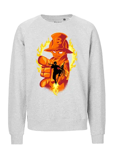 fire burst captain  - anime, manga, fireforce, captain, brigade8, shinrakusakabe, flame, fire, attack, witch - Fairtrade Sweatshirt