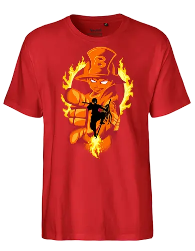 fire burst captain  - anime, manga, fireforce, captain, brigade8, shinrakusakabe, flame, fire, attack, witch - Fairtrade T-Shirt