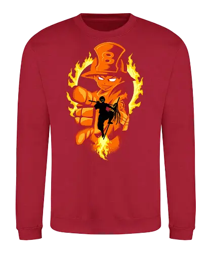 fire burst captain  - anime, manga, fireforce, captain, brigade8, shinrakusakabe, flame, fire, attack, witch - Sweatshirt