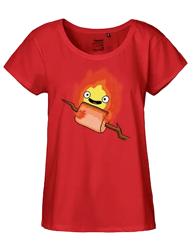 Camp Demon! - demon, funny, camp, hiking, nature, marshmallow, tent - Fairtrade Girl Shirt