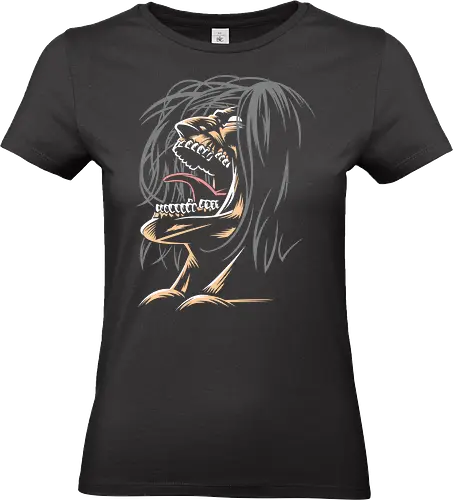 Attack Titan - monster, expression, graphic, design, stylized, sharp teeth, face, intense, minimal, bold line - Standard T-Shirt (Frauen)