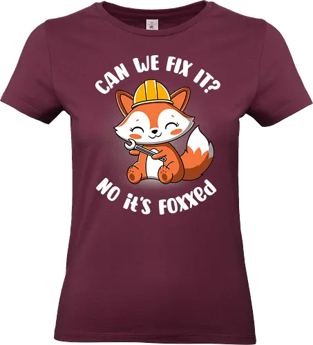 Can we fix it fox - fox, cute, builder, fix it, kawaii, chibi, funny, puns, fox with spanner, diy, do it yourself, cute animals, construction - Standard T-Shirt (Frauen)