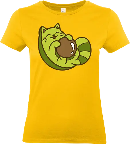 AvoCat Love - kawaii avocado cat, cute cat art, avocado animal mashup, kawaii food shirt, funny cat tee, cute fruit character - Standard T-Shirt (Frauen)