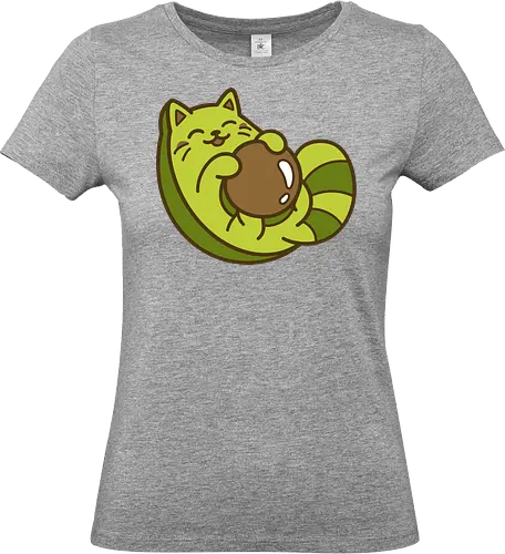 AvoCat Love - kawaii avocado cat, cute cat art, avocado animal mashup, kawaii food shirt, funny cat tee, cute fruit character - Standard T-Shirt (Frauen)