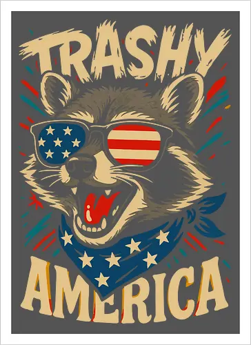 Lustiger Trashy America Waschbär