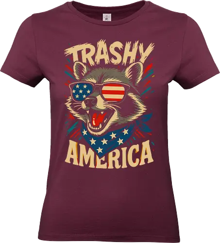 Lustiger Trashy America Waschbär - 4. Doktor, Ästhetik, Amerika, Amerikaner, Amerikanischer Stolz, Lustig, Lustiges T-Shirt, Illustration, 4. Juli, Made in USA, Patriot, Patriotisch, Waschbär, Waschbären, Trashig, Trashiger Humor, USA, lm2kone - Standard T-Shirt (Frauen)