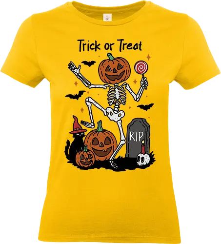 Trick or Treat Dance - Halloween, bat, night, trick or treat, pumpkin, spooky, scary, funny, skeleton, skull, tombstone - Standard T-Shirt (Frauen)