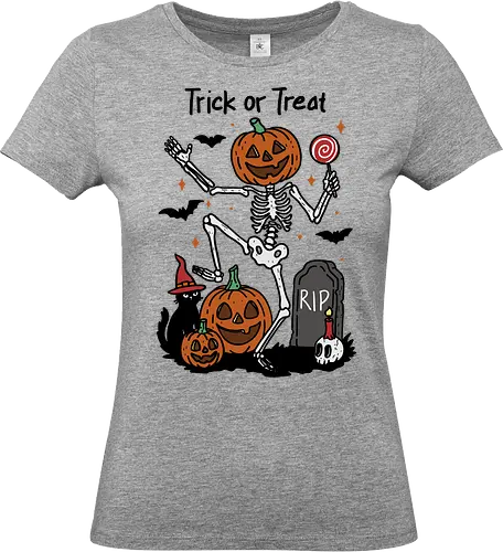 Trick or Treat Dance - Halloween, bat, night, trick or treat, pumpkin, spooky, scary, funny, skeleton, skull, tombstone - Standard T-Shirt (Frauen)