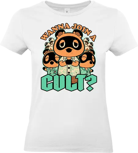 Raccoon Island Cult - Animal, Animals, Cute, Cute Animals, Tanuki, Raccoons, Raccoon, Video Game, Video Games, Game, Games, Dark, Dark Humor, Dark Comedy, Cult, Occult, Occultism, Farming, Adventure, Island, Gaming, Join Me, Join - Standard T-Shirt (Frauen)