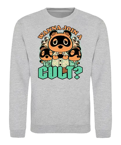 Raccoon Island Cult - Animal, Animals, Cute, Cute Animals, Tanuki, Raccoons, Raccoon, Video Game, Video Games, Game, Games, Dark, Dark Humor, Dark Comedy, Cult, Occult, Occultism, Farming, Adventure, Island, Gaming, Join Me, Join - Sweatshirt