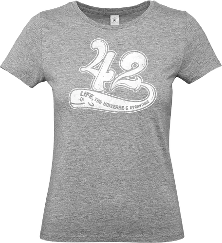 Whale 42 - The guide, hitchhiker's guide to the galaxy, Douglas Adams, 42, hitchhiker, science, whale, question, life - Standard T-Shirt (Frauen)