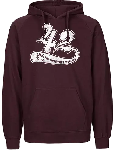 Whale 42 - The guide, hitchhiker's guide to the galaxy, Douglas Adams, 42, hitchhiker, science, whale, question, life - Fairtrade Hoodie