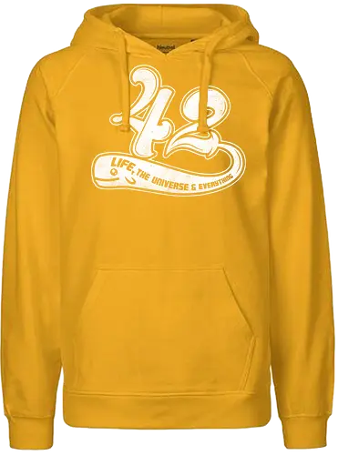Whale 42 - The guide, hitchhiker's guide to the galaxy, Douglas Adams, 42, hitchhiker, science, whale, question, life - Fairtrade Hoodie
