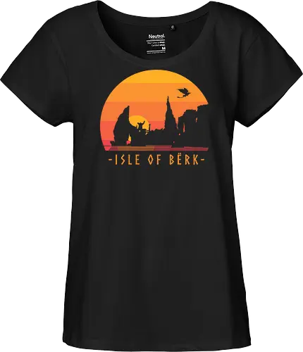 Isle of Berk - dragon, fantasy, for kids, hiccup, httyd, medieval, movies, night fury, retro, Dragon, vintage, vikings - Fairtrade Girl Shirt