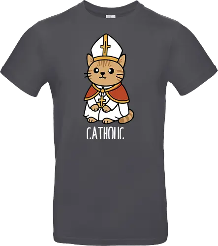 Adorable Catholic Pope Cat Cartoon 