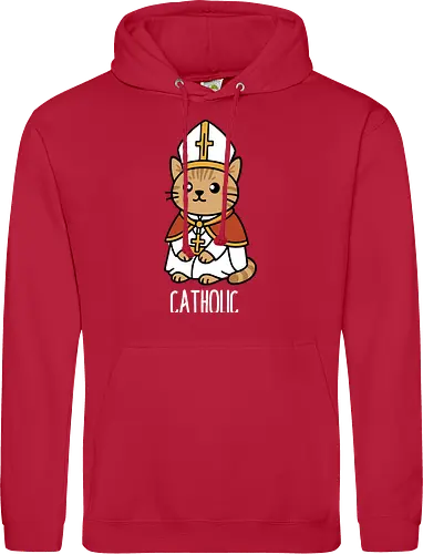 Adorable Catholic Pope Cat Cartoon 