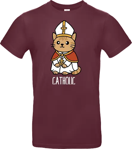 Adorable Catholic Pope Cat Cartoon 