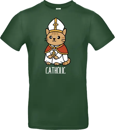 Adorable Catholic Pope Cat Cartoon 