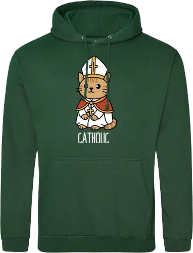 Adorable Catholic Pope Cat Cartoon 