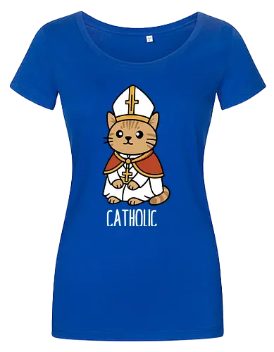 Adorable Catholic Pope Cat Cartoon 