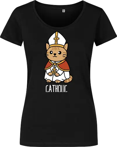 Adorable Catholic Pope Cat Cartoon 