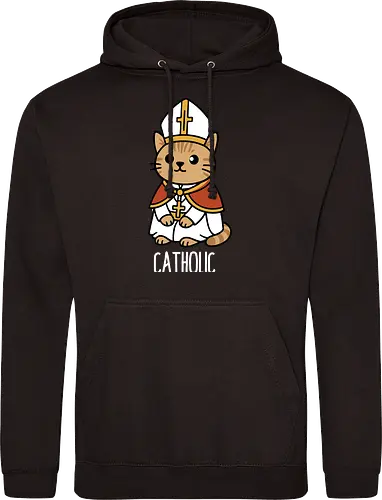 Adorable Catholic Pope Cat Cartoon 