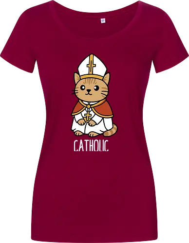 Adorable Catholic Pope Cat Cartoon 