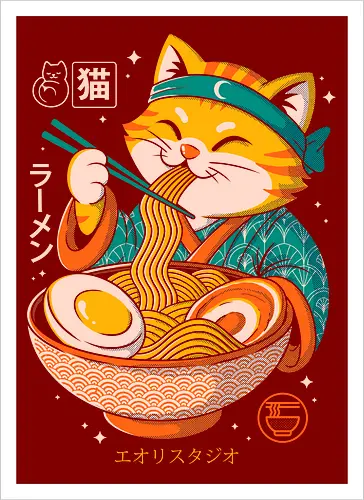 Japanese Ramen Cat