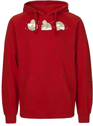 Cute Rain Frogs Strawberry - rain frog, angry frog, grumpy, cute frog, kawaii frog, strawberry, funny, breviceps, cute food, froggy, animal, cartoon, xmorfina - Fairtrade Hoodie