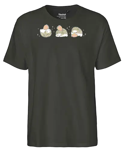 Cute Rain Frogs Strawberry - rain frog, angry frog, grumpy, cute frog, kawaii frog, strawberry, funny, breviceps, cute food, froggy, animal, cartoon, xmorfina - Fairtrade T-Shirt