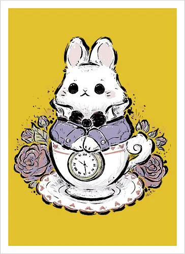 Cute White Rabbit Tea Cup