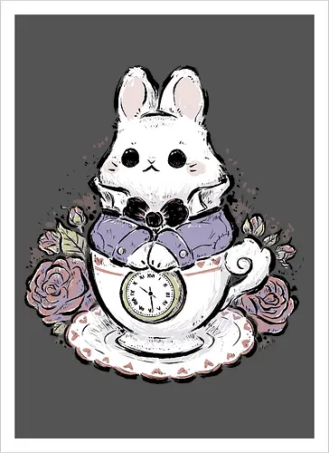 Cute White Rabbit Tea Cup