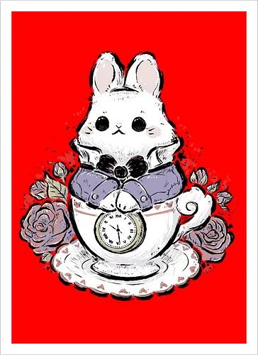 Cute White Rabbit Tea Cup