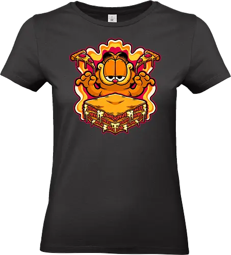 Comic Cat Trip Food - Cat, Food, Fast Food, Fast-food, Pizza, Lasagna, Pet, Comic, Movie, Tv Show, Cute, Hungry, Tripping, Psychedelic - Standard T-Shirt (Frauen)