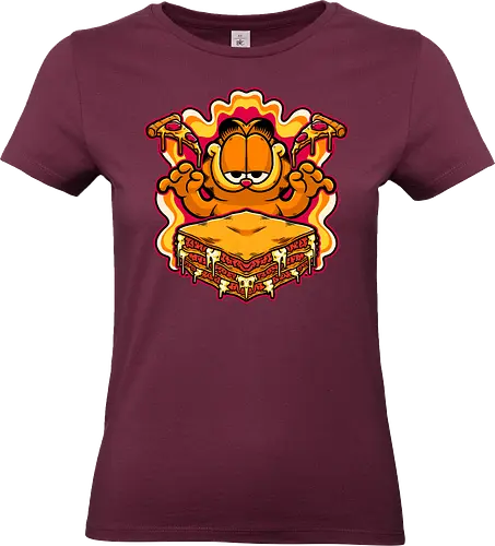 Comic Cat Trip Food - Cat, Food, Fast Food, Fast-food, Pizza, Lasagna, Pet, Comic, Movie, Tv Show, Cute, Hungry, Tripping, Psychedelic - Standard T-Shirt (Frauen)