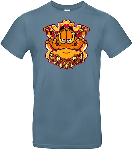 Comic Cat Trip Food - Cat, Food, Fast Food, Fast-food, Pizza, Lasagna, Pet, Comic, Movie, Tv Show, Cute, Hungry, Tripping, Psychedelic - Standard T-Shirt