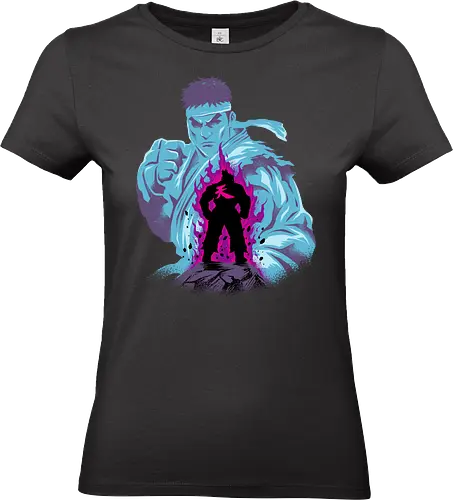 fighting the demon  - streetfighter, akuma, mbison, ryu, ken, fighter, game, 80s, cool, attack, versus - Standard T-Shirt (Frauen)