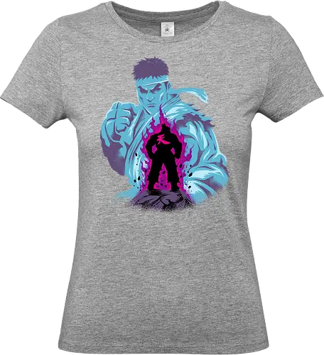 fighting the demon  - streetfighter, akuma, mbison, ryu, ken, fighter, game, 80s, cool, attack, versus - Standard T-Shirt (Frauen)