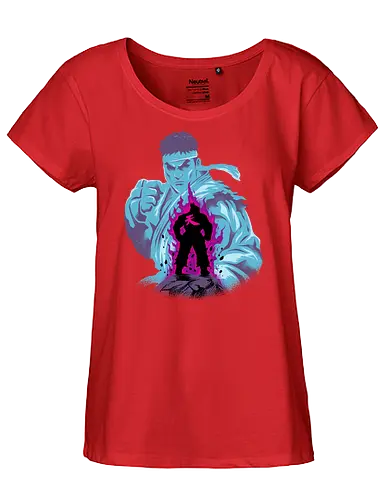 fighting the demon  - streetfighter, akuma, mbison, ryu, ken, fighter, game, 80s, cool, attack, versus - Fairtrade Girl Shirt