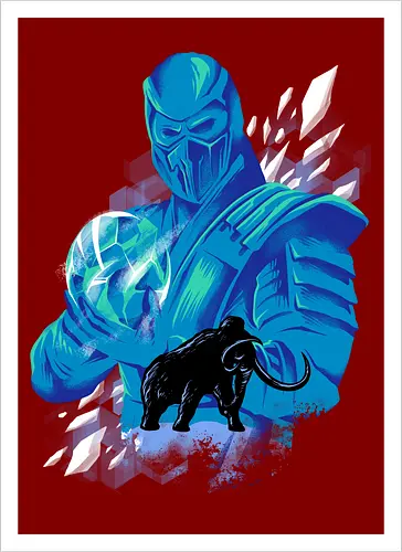 freezing age - mortalkombat, ice, freeze, subzero, scorpion, reptile, fighter, 80s, game, versus, arcade - Kunstdruck