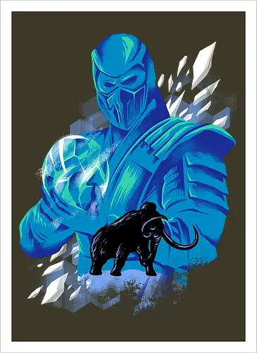 freezing age - mortalkombat, ice, freeze, subzero, scorpion, reptile, fighter, 80s, game, versus, arcade - Kunstdruck