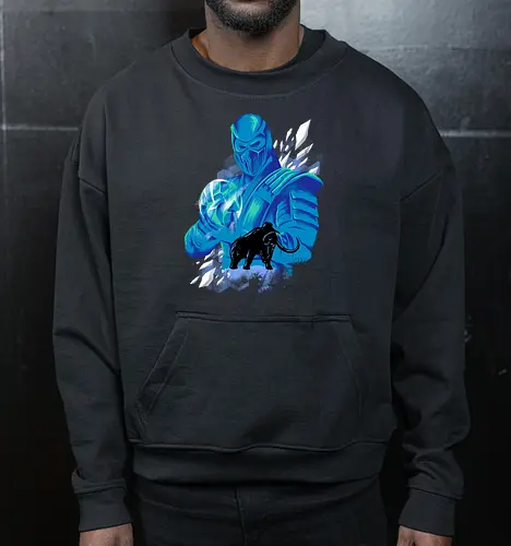 freezing age - mortalkombat, ice, freeze, subzero, scorpion, reptile, fighter, 80s, game, versus, arcade - Cropped Sweatshirt