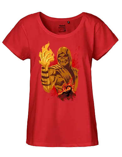 hell gifter  - mortalkombat, ice, freeze, subzero, scorpion, reptile, fighter, 80s, game, versus, arcade - Fairtrade Girl Shirt