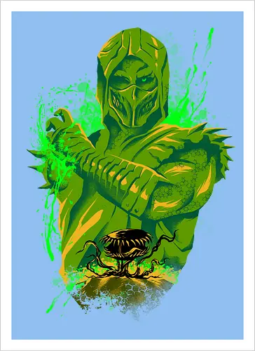 poison master  - mortalkombat, ice, freeze, subzero, scorpion, reptile, fighter, 80s, game, versus, arcade - Kunstdruck