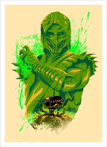 poison master  - mortalkombat, ice, freeze, subzero, scorpion, reptile, fighter, 80s, game, versus, arcade - Kunstdruck
