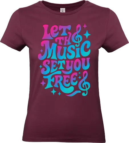 Lass dich von der Musik befreien, Retro-Vibes - Musik, Musical, Neon, Ästhetik, Illustration, Pop-Art, Cool, Lustig, DJ, Energie, Retro, Vibes, Groovy, Gute Stimmung, LM2Kone - Standard T-Shirt (Frauen)