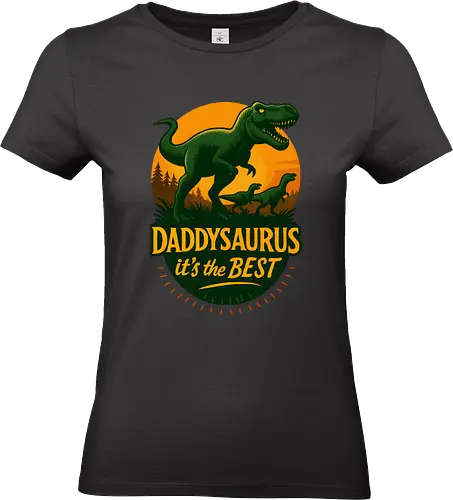 Daddysaurus Vintage - Papa, Papa, lm2kone, cool, Daddysaurus, Dino, Dinosaurier, lustig, cool, Humor, beste, Vintage, Vatertag, ästhetisch, Illustration, lm2kone - Standard T-Shirt (Frauen)