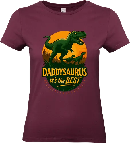 Daddysaurus Vintage - Papa, Papa, lm2kone, cool, Daddysaurus, Dino, Dinosaurier, lustig, cool, Humor, beste, Vintage, Vatertag, ästhetisch, Illustration, lm2kone - Standard T-Shirt (Frauen)