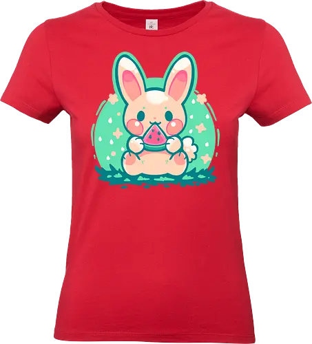 Summer Watermelon Bunny - kawaii Hase, Sommerhase, niedlicher Hase, Pastell-Ästhetik, Wassermelone Hase, Hase, süße Melone, Tierliebhaber Wassermelone, kawaii bunny, summer bunny, cute rabbit, pastel aesthetic, watermelon bunny, bunny, sweet melon, animal lover  watermelon - Standard T-Shirt (Frauen)