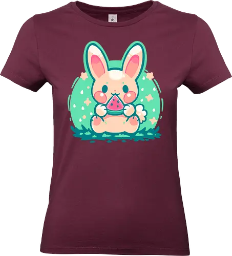 Summer Watermelon Bunny - kawaii Hase, Sommerhase, niedlicher Hase, Pastell-Ästhetik, Wassermelone Hase, Hase, süße Melone, Tierliebhaber Wassermelone, kawaii bunny, summer bunny, cute rabbit, pastel aesthetic, watermelon bunny, bunny, sweet melon, animal lover  watermelon - Standard T-Shirt (Frauen)